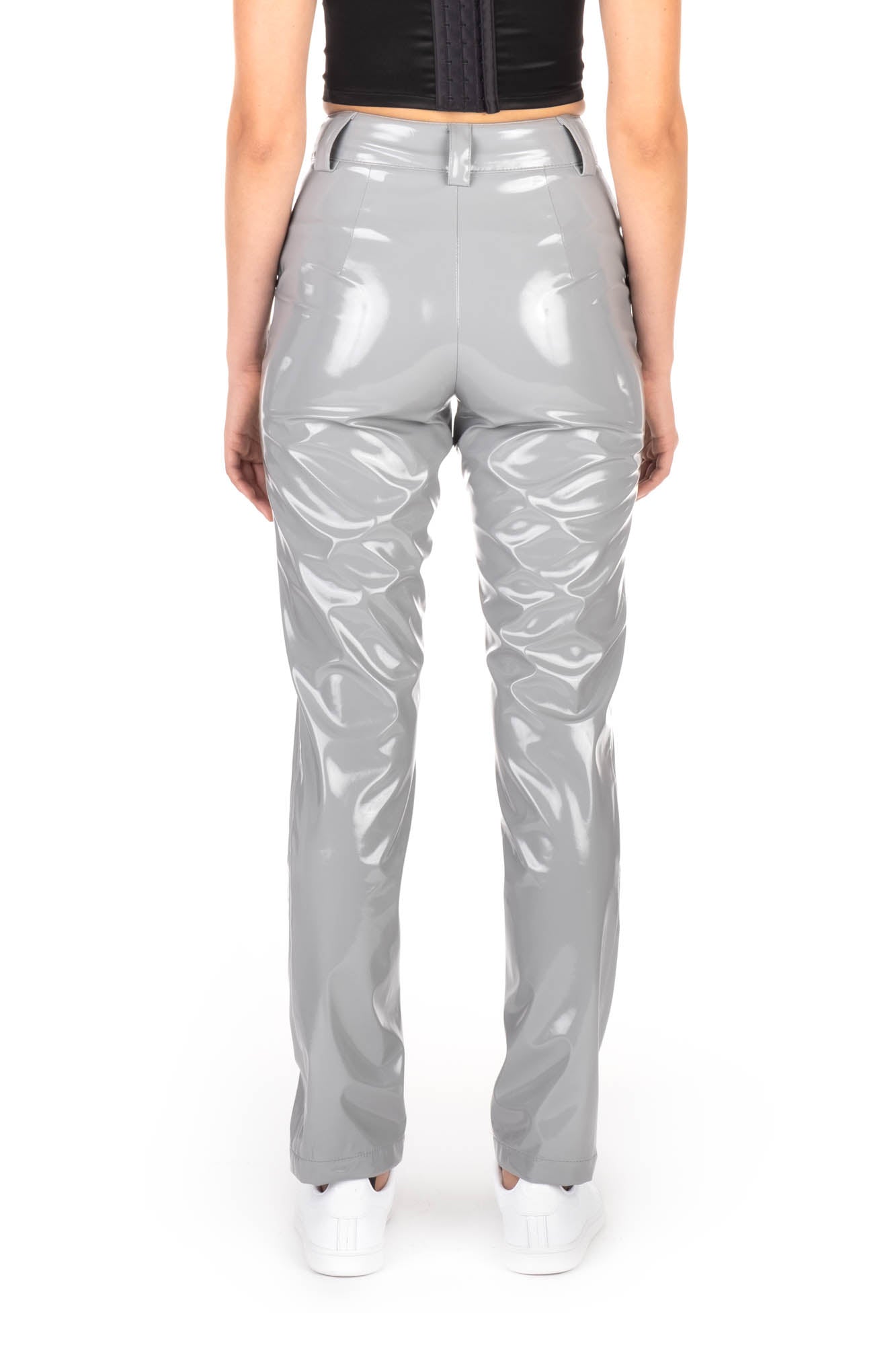 PATENT TROUSERS - Grey
