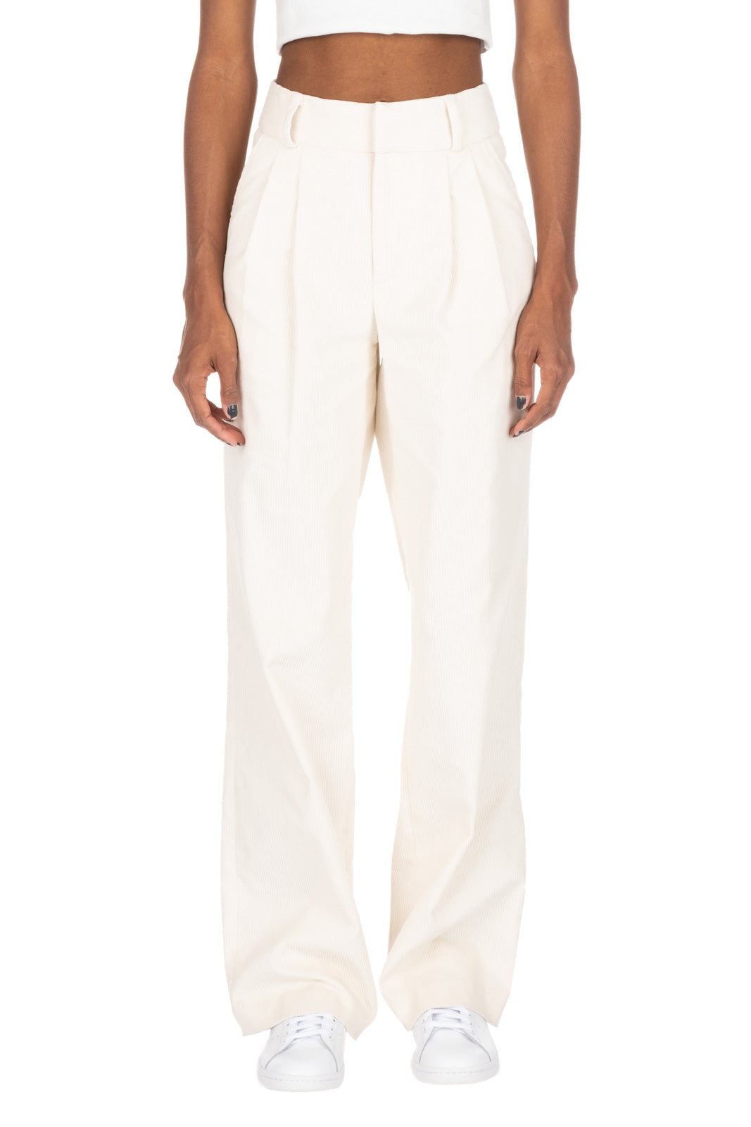 White Celia bootcut cotton-blend corduroy trousers | Nili Lotan | MATCHES UK
